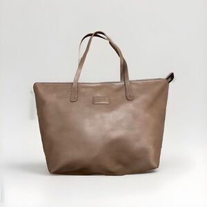 BCBG Paris ‎ Tote Grayish Brown With Zipper Handbag Purse Bag